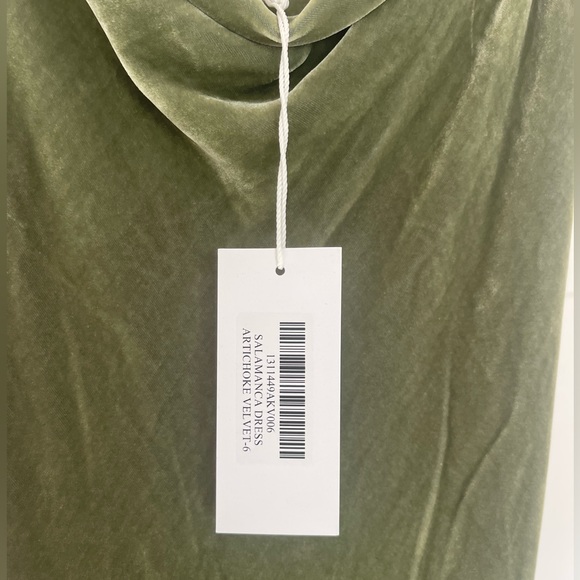 Salamanca Dress by Reformation SZ 6 in Artichoke Velvet. - Picture 9 of 14